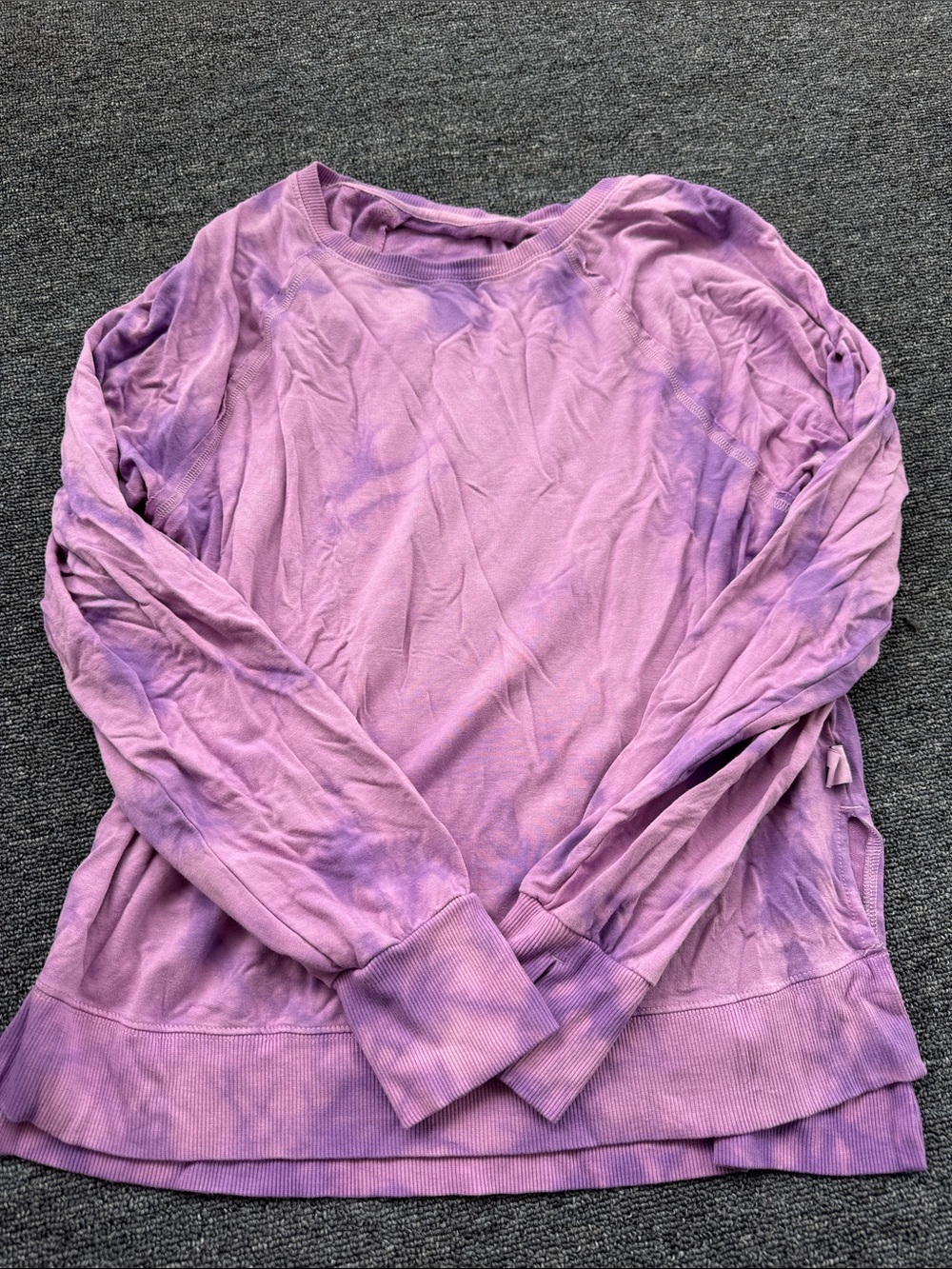 JoyLab Lavender Tie-Dye Long Sleeve Pullover